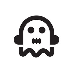 ghost music logo design illustration.