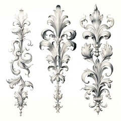 Vintage baroque ornament,  Retro pattern antique style acanthus