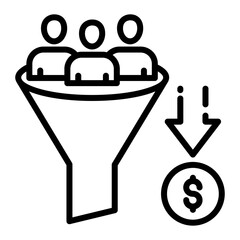 Sales Funnel Icon Element For Design