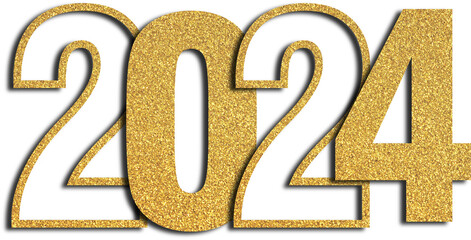 Gold glitter 2024 happy new year, golden 2024 new year