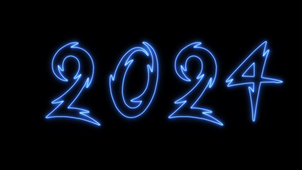 Happy new year 2024 design. With colorful truncated number illustrations. Premium vector design for poster, banner, greeting and new year 2024 celebration.