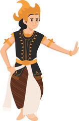 Javanese Traditional Dance Woman Illustration