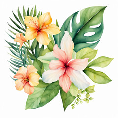 bouquet of flowers seamless pattern with flowers watercolor