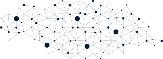 Technology network. Network connection with lines and dots