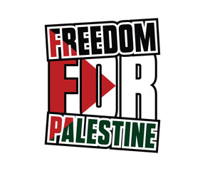 Freedom for Palestine, vector typography design, can be used for digital screen printing etc