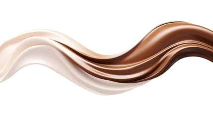 Küchenrückwand glas motiv Chocolate Milk Shake flowing along a curve isolated © samitha