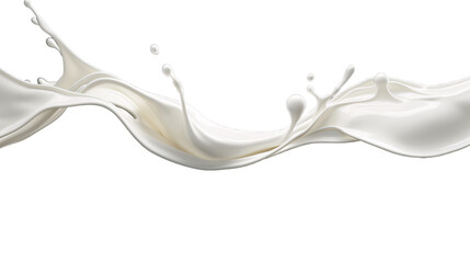 Milk splash with droplets transparent