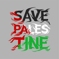 save palestine vector text illustration