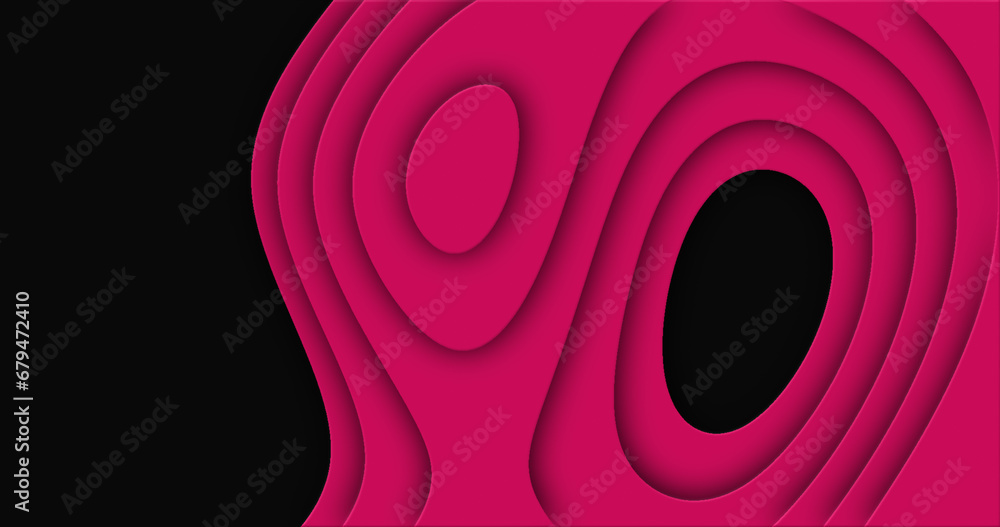 Poster pink cut curve abstract background pattern of lines and waves