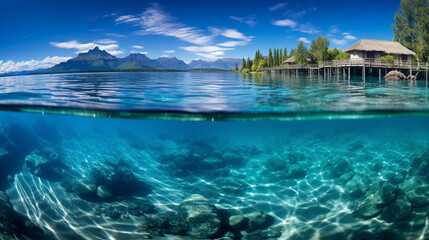 Fototapeta na wymiar lake tahoe resort HD 8K wallpaper Stock Photographic Image 