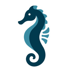 seahorse logo icon vector illustration clipart isolated on white background - obrazy, fototapety, plakaty