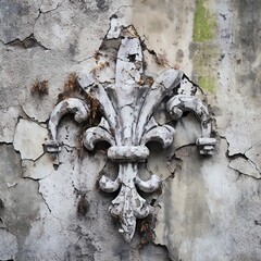 Decorative element on the wall of an old house in Prague, Czech Republic