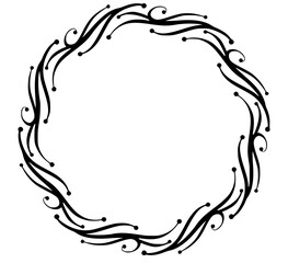 black and white flower isolated, Decoration ornamental Element