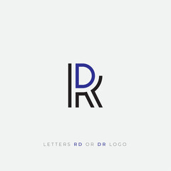 Fototapeta premium Letters DR or RD logo design modern and clean