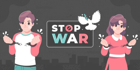 stop war palestina support banner design