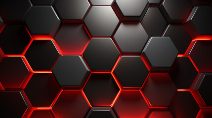 red hexagonal background HD 8K wallpaper Stock Photographic Image  - obrazy, fototapety, plakaty