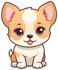 Adorable Cartoon Puppy Sitting on a Transparent Background, Ideal for Children's Print on Demand Products, Engaging and Friendly Pet Illustration Perfect for Kids' Merchandise