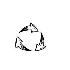 Doodle Recycling Arrow Symbol 