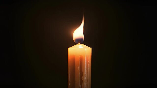 Concept photo of a single candle, standing alone in the darkness, a symbol of hope and guidance in times of uncertainty.