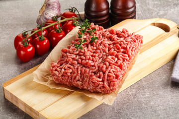 Raw minced beef uncooked meat