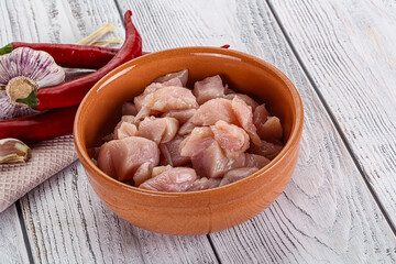 Raw uncooked chicken breast fillet