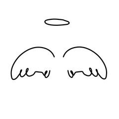 Doodle Angle Wings With Halo 