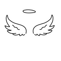 Doodle Angle Wings With Halo 