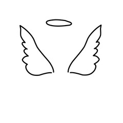 Doodle Angle Wings With Halo 