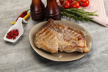 Grilled pork neck juicy steack