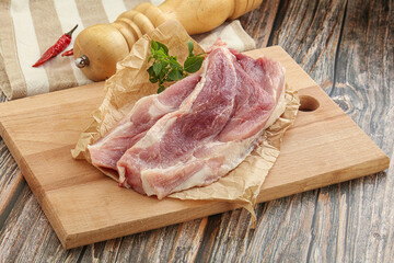 Raw pork steak for grill