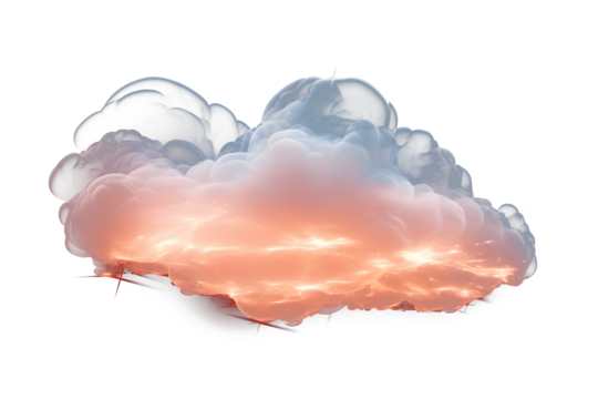 glowing abstract cloud isolated on transparent background - design element PNG cutout
