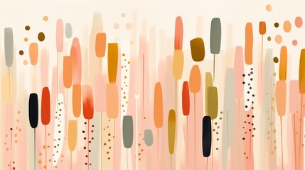 Abstract colorful background with shapes. Mid-century modern.