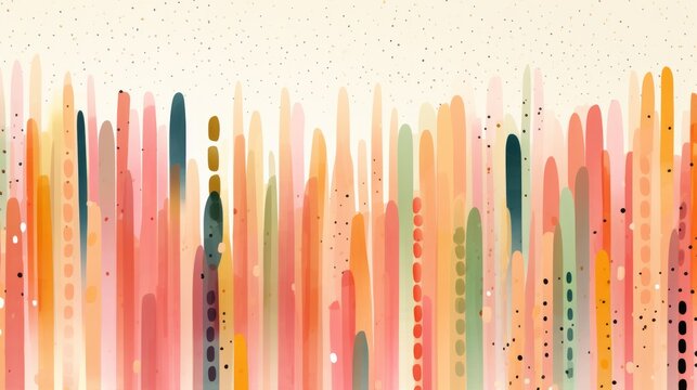 Abstract colorful background with shapes. Mid-century modern.