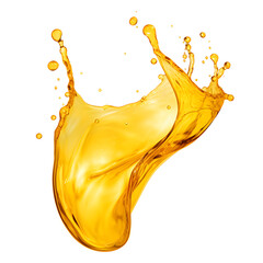 Fototapeta premium yellow liquid splash isolated on transparent background - design element PNG cutout