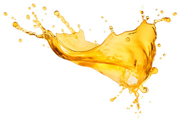 yellow liquid splash isolated on transparent background - design element PNG cutout