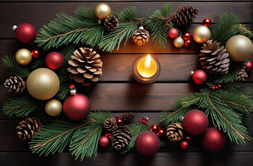 ai generative, cozy Merry Christmas background or happy New Year background.