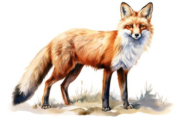 Fototapeta premium watercolor Fox Hand painted Watercolor illustration of Fox