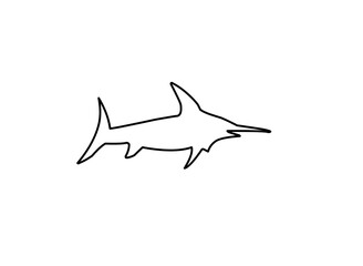 Marlin Fish Line Icon 