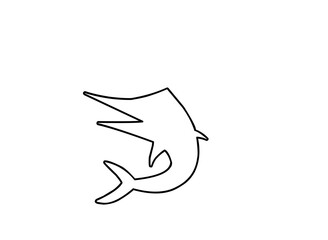 Marlin Fish Line Icon 
