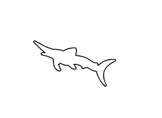 Marlin Fish Line Icon 