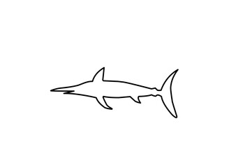 Marlin Fish Line Icon 