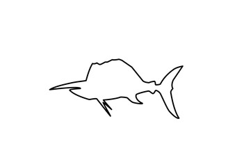 Marlin Fish Line Icon 
