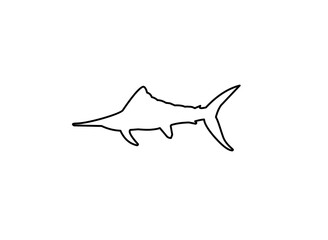 Marlin Fish Line Icon 