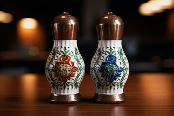 Salt and pepper in mills. Generative AI