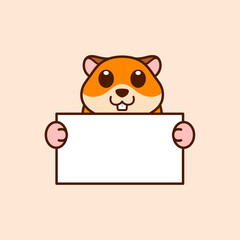 Cute Hamster Holding a Blank Sign