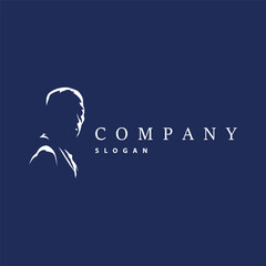 Mafia Logo, Man Silhouette Tuxedo Suit Detective Design Background With Simple Line