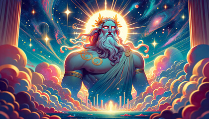 Hyperion, a Titan from Greek mythology, depicted in a whimsical animated art style