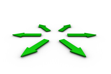 Digital png illustration of green arrows on transparent background