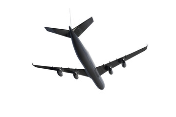 Fototapeta na wymiar Digital png illustration of big plane flying on transparent background