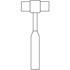 Digital png illustration of white hammer on transparent background